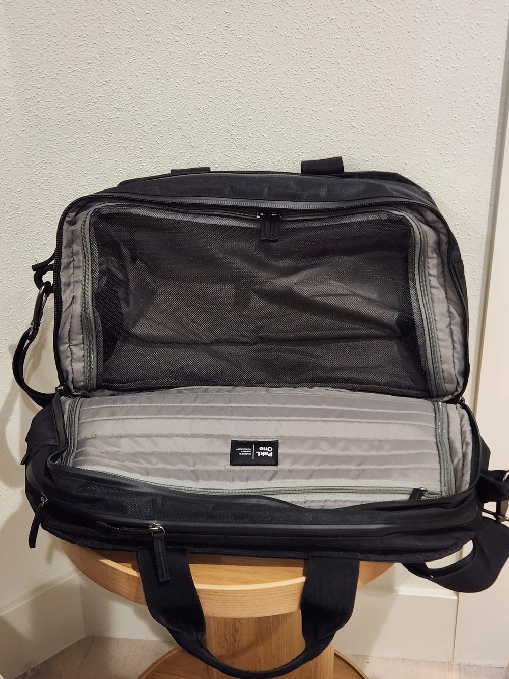 Pakt. One NEW Men's Black Duffel Bag with Padded Shoulder Strap